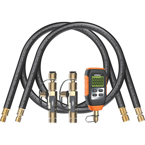 Ensemble d'&eacute;vacuation rapide avec tuyaux, outils de base et vacuom&egrave;tre en micron Distribution Industrielle GC