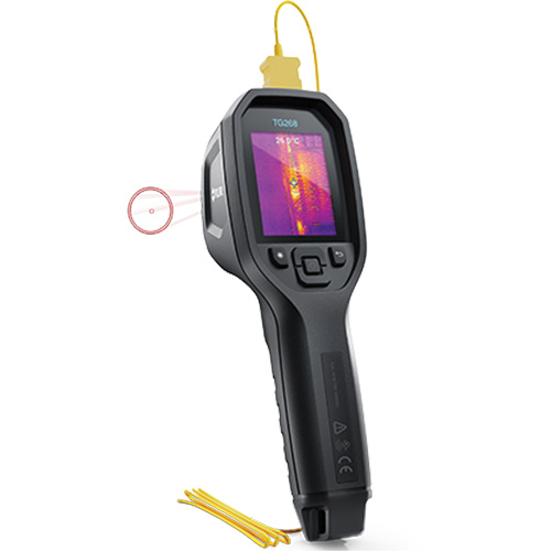24:1 Spot IR Thermal Imaging Camera with Bullseye Laser & Type K Thermocouple, 160 x 120 pixels, -10° - 45°C (14° - 113°F), 70 mK Distribution Industrielle GC