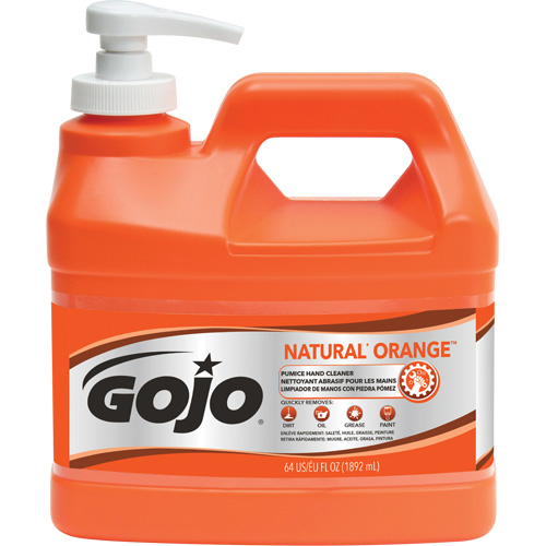 Nettoyant &agrave; mains Natural Orange, Pierre ponce, 1,89 L, Bouteille &agrave; pompe, Agrumes/Orange Distribution Industrielle GC