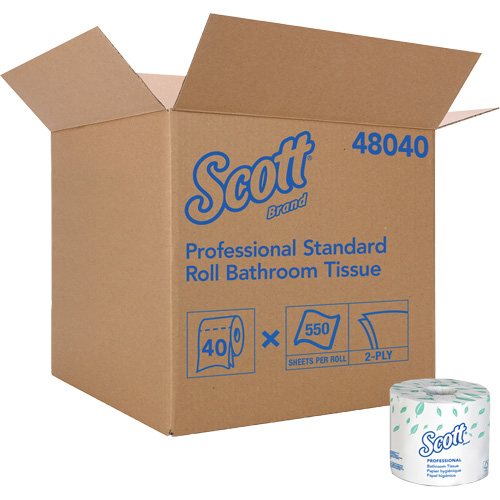 Scott&reg; Bathroom Tissue, 2 Ply, 550 Sheets/Roll, White Distribution Industrielle GC