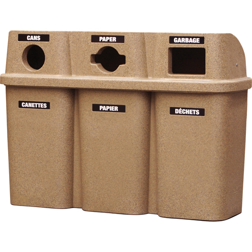 Contenants de recyclage Bullseye, Bord de rue, Plastique, 3 x 22 gal. US Distribution Industrielle GC