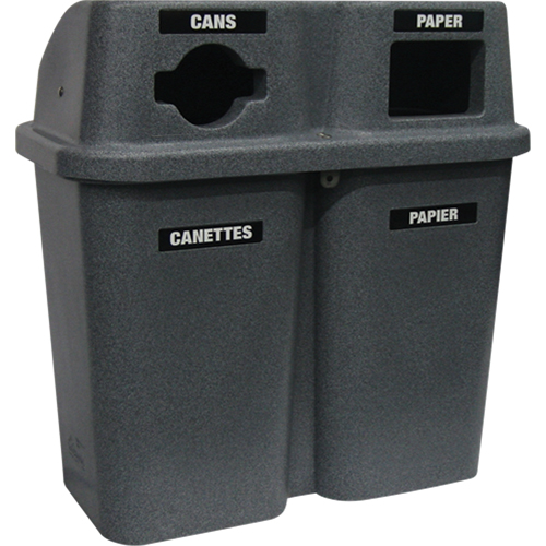 Contenants de recyclage Bullseye, Bord de rue, Plastique, 2 x 22 gal. US Distribution Industrielle GC
