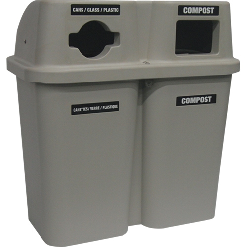 Contenants de recyclage Bullseye, Bord de rue, Plastique, 2 x 22 gal. US Distribution Industrielle GC