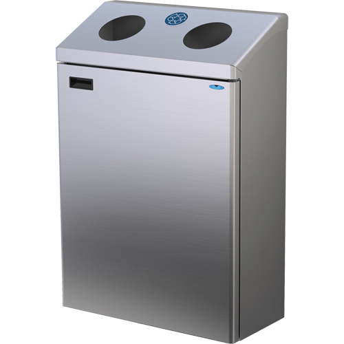 Wall Mounted Recycling Station, Bulk, Stainless Steel, 29 gal. Distribution Industrielle GC
