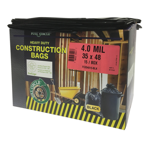 Sacs pour d&eacute;chets pour entrepreneurs, Fort, 35" la x 48" lo, 4 mils, Noir, Capacit&eacute; 166,55 L (44 gal.) Distribution Industrielle GC