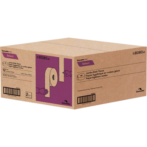 Papier hygi&eacute;nique Pro Select, Rouleau G&eacute;ant, 2 Pli, Longueur 500', Blanc Distribution Industrielle GC