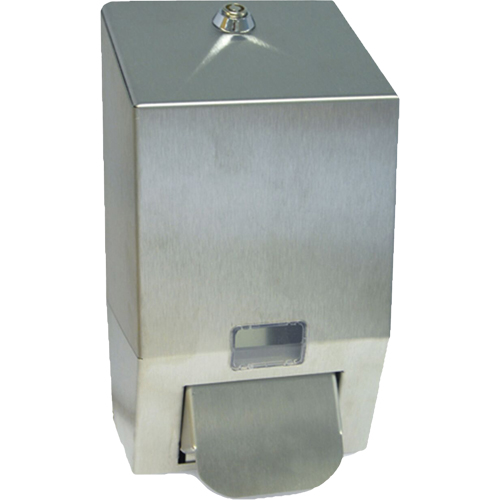 Distributeur de savon en acier inoxydable, &agrave; pression, Capacit&eacute; de 1000 ml, Format Cartouche de recharge Distribution Industrielle GC