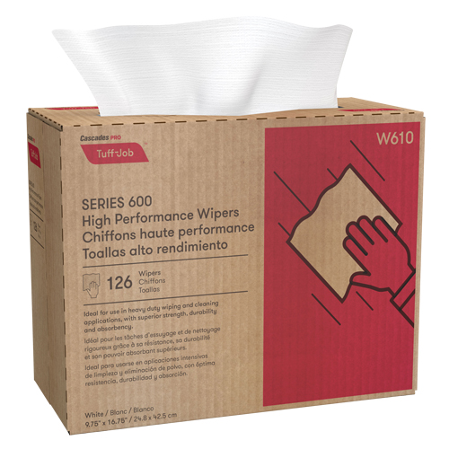 Pro Tuff-Job HP Interfold Popup Wipers, Heavy-Duty, 16-3/4" L x 9-3/4" W Distribution Industrielle GC