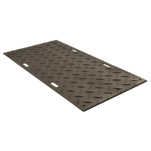 Medium-Duty Ground Protection, 4' x 8', High Density Polyethylene, Smooth/Textured, Black Distribution Industrielle GC