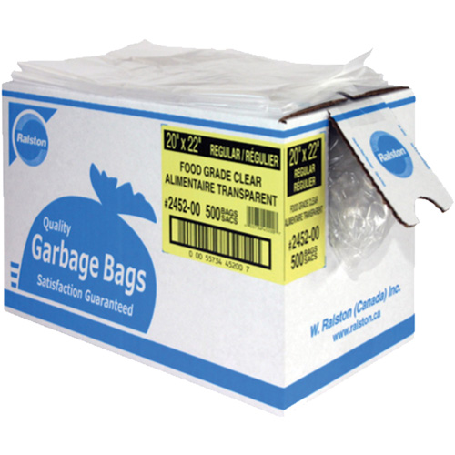 Sacs &agrave; d&eacute;chets alimentaires, T-Fort, 35" la x 50" lo, 0,92 mils, Transparent Distribution Industrielle GC