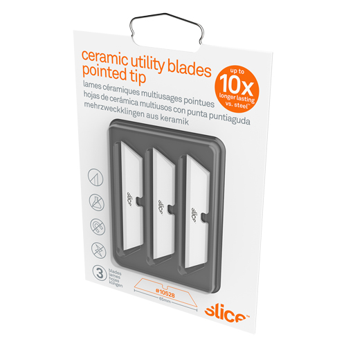 Slice Pointed-Tip Ceramic Utility Knife Blades, Single Style Distribution Industrielle GC