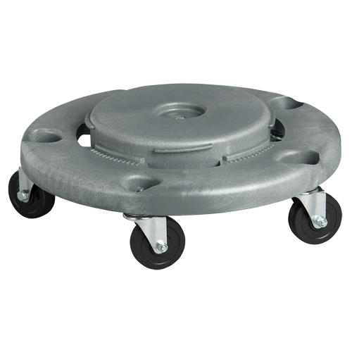 Waste Container Dolly, Polyethylene, Grey, Fits: 24" Dia. Distribution Industrielle GC