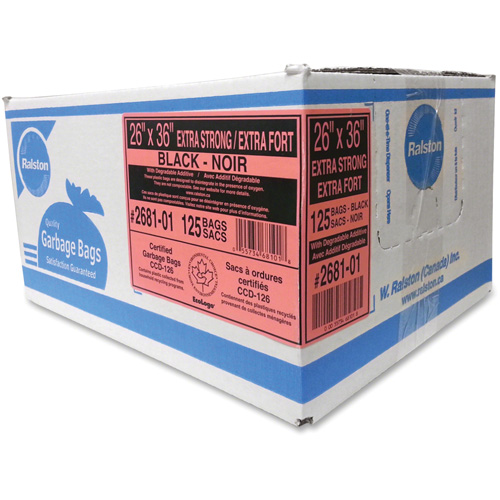 Industrial Garbage Bags, X-Strong, 36" W x 26" L, 1.17 mils, Black Distribution Industrielle GC