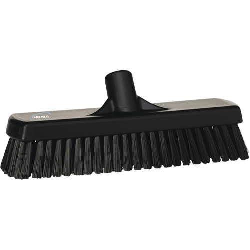 Deck & Wall Scrub Broom, Stiff Bristles, 12", Polyester, Black Distribution Industrielle GC
