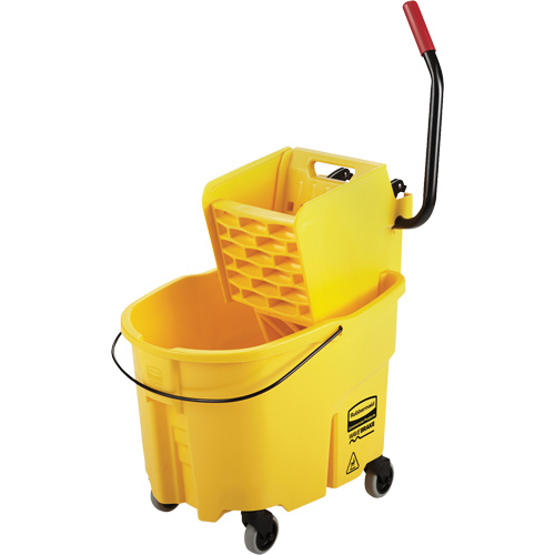 Ensemble de seau pour vadrouille et essoreuse WaveBrake, Pression lat&eacute;rale, 8,75 gal. US (35 pintes), Jaune Distribution Industrielle GC