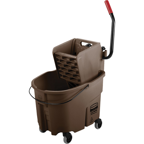 Ensemble de seau pour vadrouille et essoreuse WaveBrake, Pression lat&eacute;rale, 8,75 gal. US (35 pintes), Brun Distribution Industrielle GC