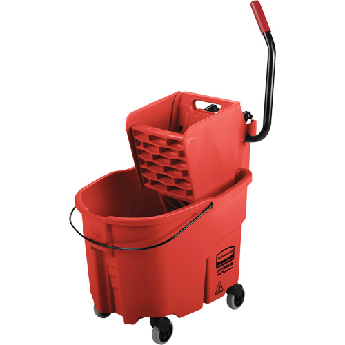 Ensemble de seau pour vadrouille et essoreuse WaveBrake, Pression lat&eacute;rale, 8,75 gal. US (35 pintes), Rouge Distribution Industrielle GC
