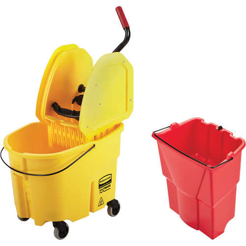 Ensemble de seau pour vadrouille et essoreuse WaveBrake, Pression vers le bas, 8,75 gal. US (35 pintes), Jaune Distribution Industrielle GC