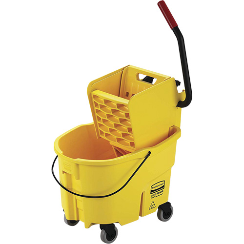 Seau pour vadrouille et essoreuse WaveBrake, Pression lat&eacute;rale, 6,5 gal. US (26 pintes), Jaune Distribution Industrielle GC