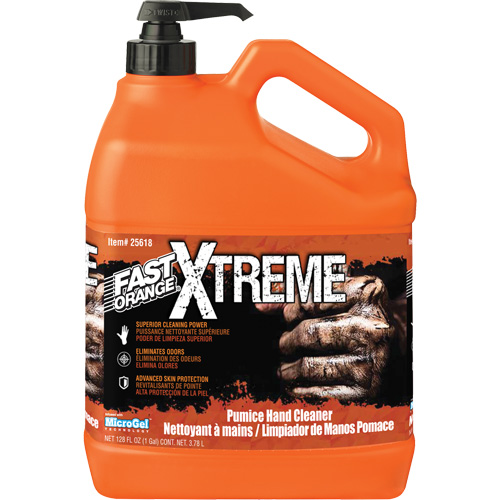 Nettoyant professionnel pour les mains Xtreme, Pierre ponce, 3,78 L, Bouteille &agrave; pompe, Orange Distribution Industrielle GC