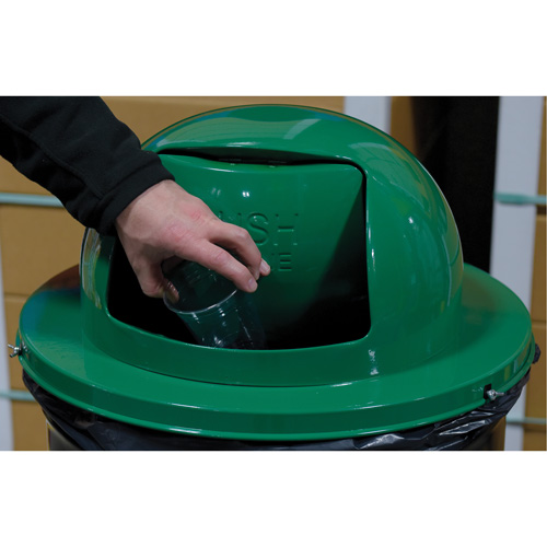 Couvercle pour baril &agrave; d&eacute;chets, Couvercle bomb&eacute;, M&eacute;tal, Convient aux contenants 23-1/2" dia. Distribution Industrielle GC