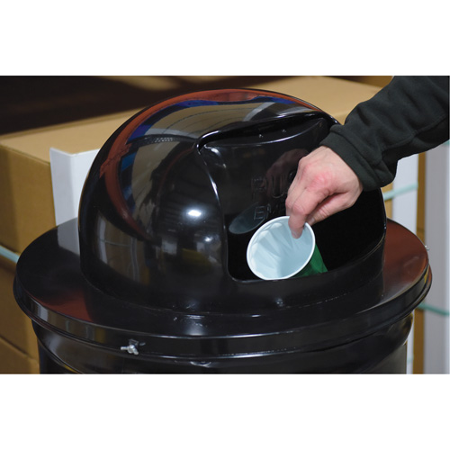 Couvercle pour baril &agrave; d&eacute;chets, Couvercle bomb&eacute;, M&eacute;tal, Convient aux contenants 23-1/2" dia. Distribution Industrielle GC