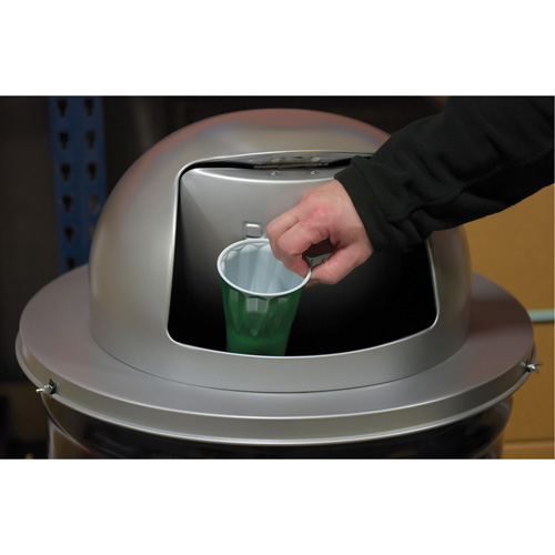 Drum Waste Disposal Top, Dome Lid, Metal, Fits Container Size: 23-1/2" Dia. Distribution Industrielle GC