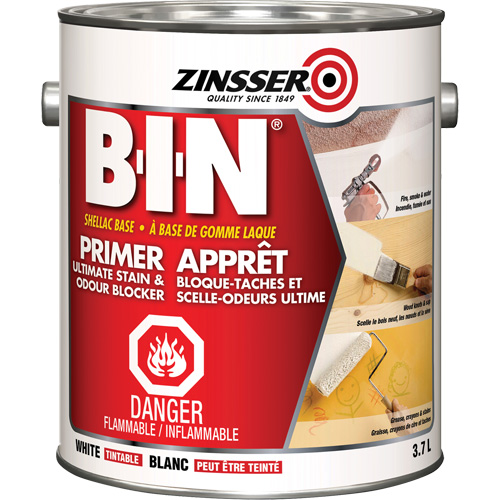 B-I-N&reg; Shellac-Base Sealer Primer, 3.7 L, Gallon, Tintable White Distribution Industrielle GC