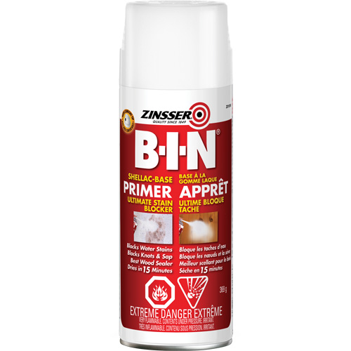 B-I-N&reg; Shellac-Base Sealer Primer, 369 g, Aerosol Can, White Distribution Industrielle GC