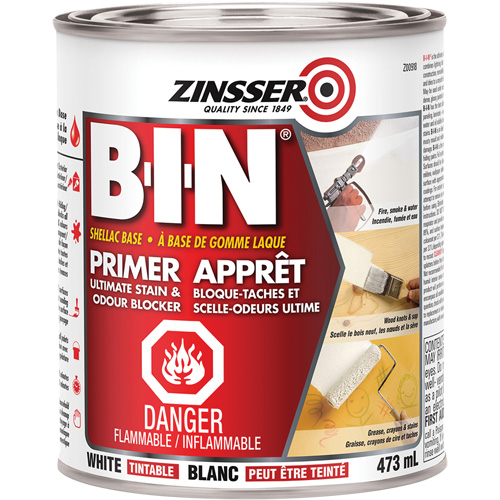 B-I-N&reg; Shellac-Base Sealer Primer, 473 ml, Can, Tintable White Distribution Industrielle GC