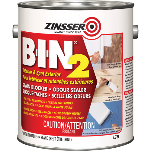 Appr&ecirc;t B-I-N 2, Blanc, Tr&egrave;s mat, 3,78 L, Gallon Distribution Industrielle GC