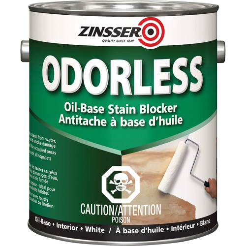 Appr&ecirc;t inodore &agrave; base d'huile qui bloque les taches, Blanc, Tr&egrave;s mat, 3,78 L, Gallon Distribution Industrielle GC