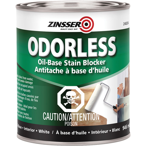 Appr&ecirc;t inodore &agrave; base d'huile qui bloque les taches, Blanc, Tr&egrave;s mat, 946 ml, Canette Distribution Industrielle GC