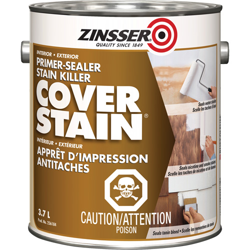 Scellant d'appr&ecirc;t &agrave; base d'huile Cover Stain, 3,7 L, Gallon, Blanc Distribution Industrielle GC