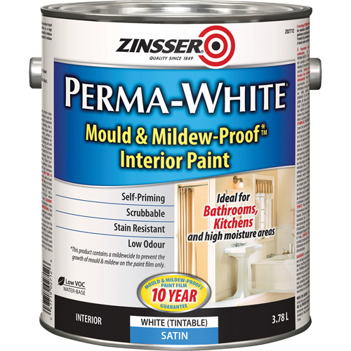 Peinture int&eacute;rieure Mold & Mildew-Proof Perma-White, 3,78 L, Gallon, Blanc Distribution Industrielle GC