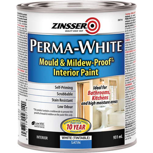 Peinture int&eacute;rieure Mold & Mildew-Proof Perma-White, 931 ml, Canette, Blanc Distribution Industrielle GC