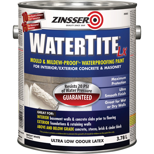 Peinture &agrave; l'&eacute;preuve de l'eau Mold & Mildew-Proof Watertite LX, 3,78 L, Gallon, Blanc Distribution Industrielle GC