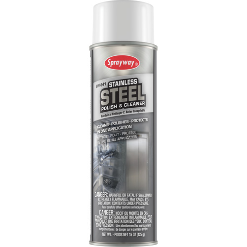 Produit de polissage et nettoyage pour l'acier inoxydable, 20 oz, Canette a&eacute;rosol Distribution Industrielle GC