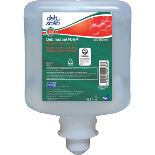 D&eacute;sinfectant pour les mains Instantfoam, 1000 ml, Recharge, 70 % alcool Distribution Industrielle GC