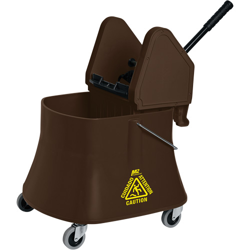 Ensemble de seau pour vadrouille et essoreuse Champ, Pression vers le bas, 10 gal. US (40 pintes), Brun Distribution Industrielle GC