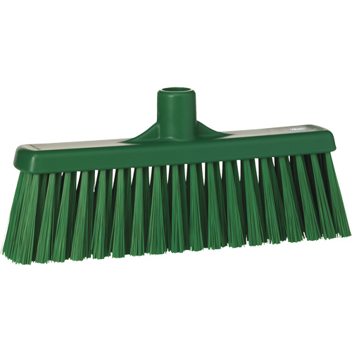 T&ecirc;te de balai droit, Crins Moyen, 12", Polyester, Vert Distribution Industrielle GC