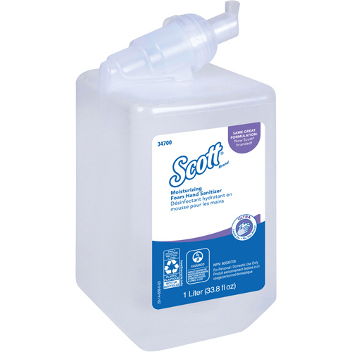Mousse d&eacute;sinfectante et hydratante pour les mains Control de Scott, 1000 ml, Cartouche de recharge, 70 % alcool Distribution Industrielle GC