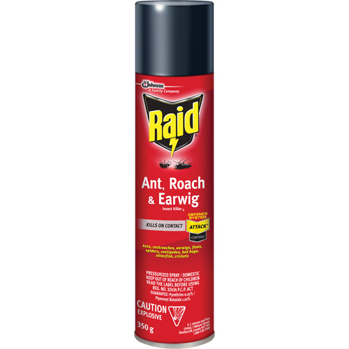 Raid&reg; Ant, Roach & Earwig Insect Killer, 350 g, Solvent Base Distribution Industrielle GC