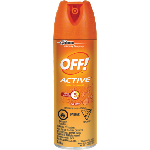 OFF! Active&reg; Insect Repellent, 15% DEET, Aerosol, 170 g Distribution Industrielle GC