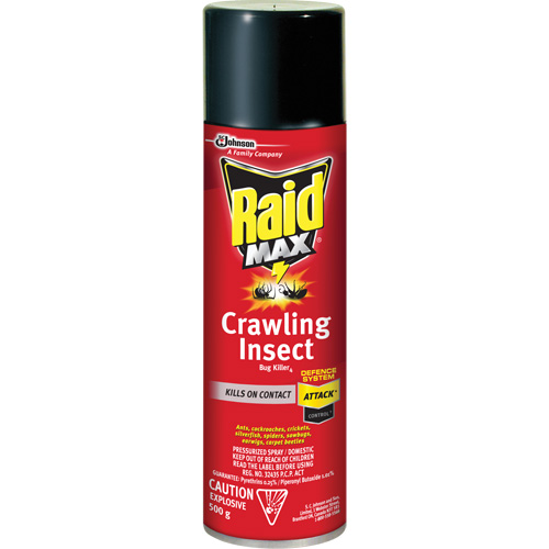 Insecticide contre les insectes rampants Raid Max, 500 g, Canette a&eacute;rosol, &agrave; base de solvant Distribution Industrielle GC