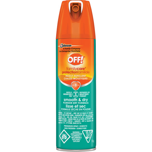 OFF! FamilyCare&reg; Smooth & Dry Insect Repellent, 15% DEET, Aerosol, 113 g Distribution Industrielle GC
