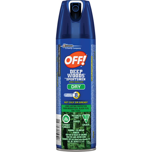 OFF! Deep Woods&reg; for Sportsmen Dry Insect Repellent, 30% DEET, Aerosol, 113 g Distribution Industrielle GC