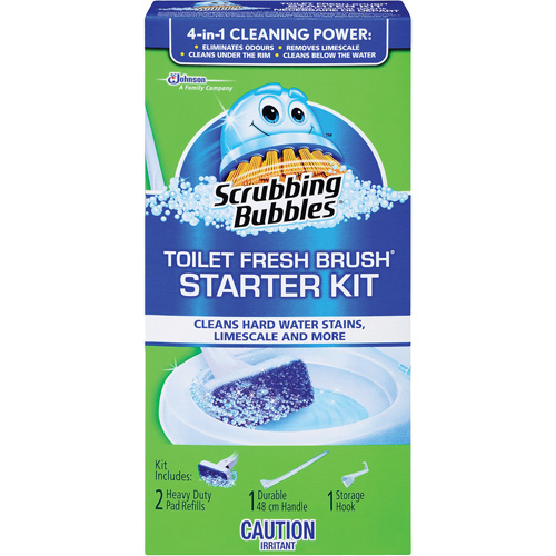 Trousse de d&eacute;marrage de brosse pour cuvettes Scrubbing Bubbles Fresh Brush, Recharge Distribution Industrielle GC