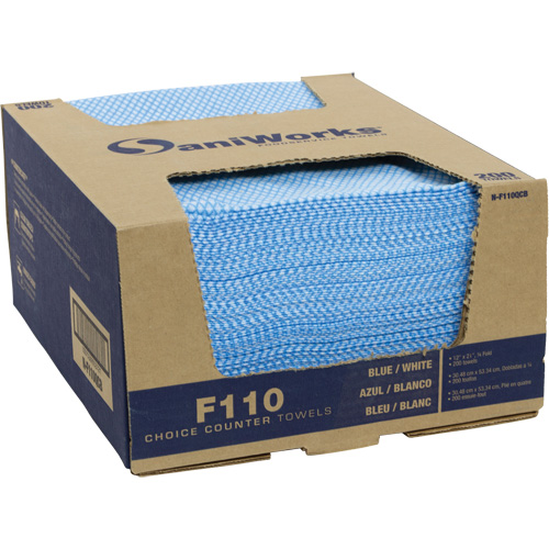 Chiffons de choix pour comptoir SaniWorks, Bleu/Blanc Distribution Industrielle GC