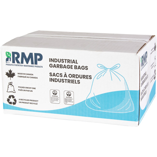 Sacs &agrave; d&eacute;chets de calibre industriel, T-Fort, 26" la x 36" lo, 1,2 mil, Noir, Capacit&eacute; 45 L (12 gal.) Distribution Industrielle GC